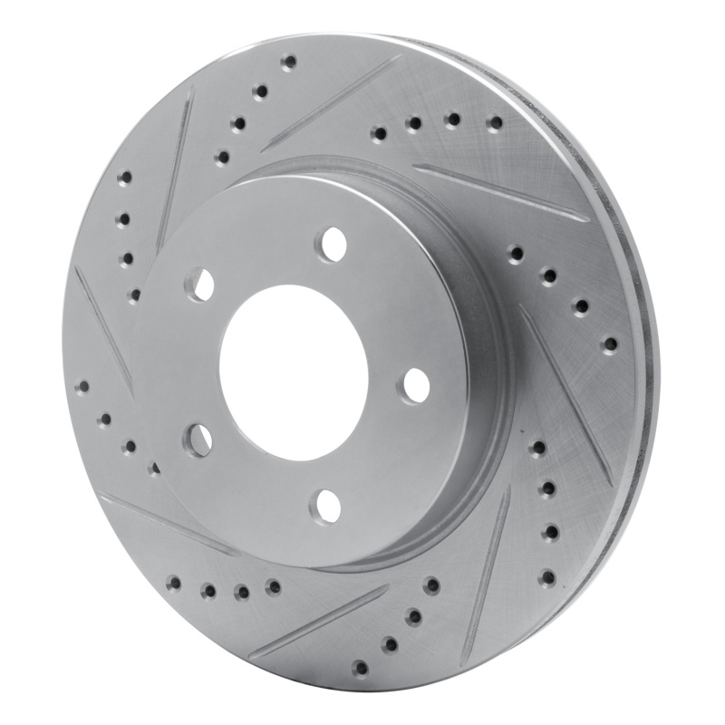 Chrysler LHS Brake Rotor (1) - Front Left - R1 Concepts - Drilled & Slotted - Silver - `98-`00
